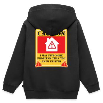 Arpenteur-géomètre en bâtiment Inspecteur en bâtiment - Sweat Premium à capuche zippé enfant bio - noir - Dos - AI Model Kid Male (0cm)