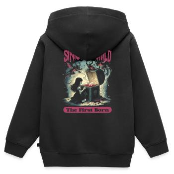 Occultisme Démonologie Tarot - Sweat Premium à capuche zippé enfant bio - noir - Dos - AI Model Kid Male (0cm)