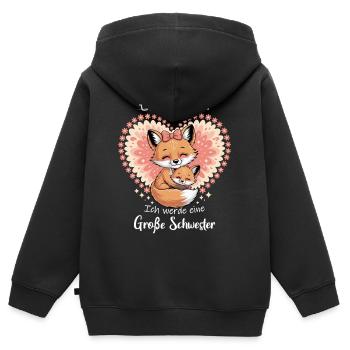 Nachwuchs Verkünden Ich Werde Große Schwester 2027 - Kinder Premium Organic Zip Hoodie - Schwarz - Hinten - AI Model Kid Male (0cm)