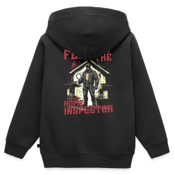 Arpenteur-géomètre en bâtiment Inspecteur en bâtiment - Sweat Premium à capuche zippé enfant bio - noir - Dos - AI Model Kid Male (0cm)