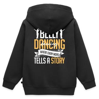Danse orientale Danseuse orientale - Sweat Premium à capuche zippé enfant bio - noir - Dos - AI Model Kid Male (0cm)