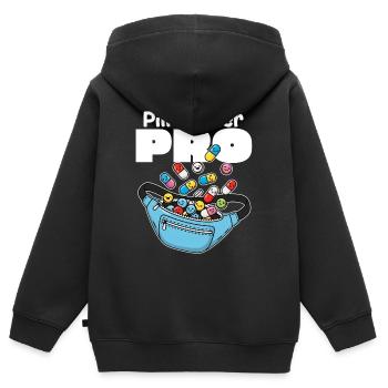 PILUL PUSHER PRO - CADEAU D’INFIRMIÈRE - Sweat Premium à capuche zippé enfant bio - noir - Dos - AI Model Kid Male (0cm)