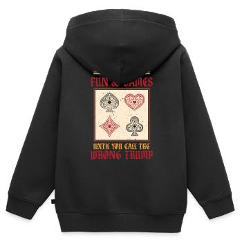 Bridge Spieler - Kinder Premium Organic Zip Hoodie - Schwarz - Hinten - AI Model Kid Male (0cm)