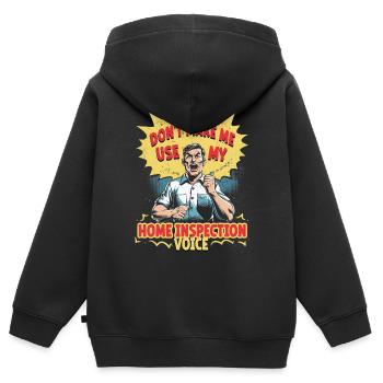Arpenteur-géomètre en bâtiment Inspecteur en bâtiment - Sweat Premium à capuche zippé enfant bio - noir - Dos - AI Model Kid Male (0cm)