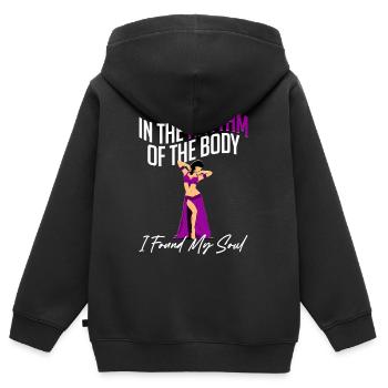 Danse orientale Danseuse orientale - Sweat Premium à capuche zippé enfant bio - noir - Dos - AI Model Kid Male (0cm)