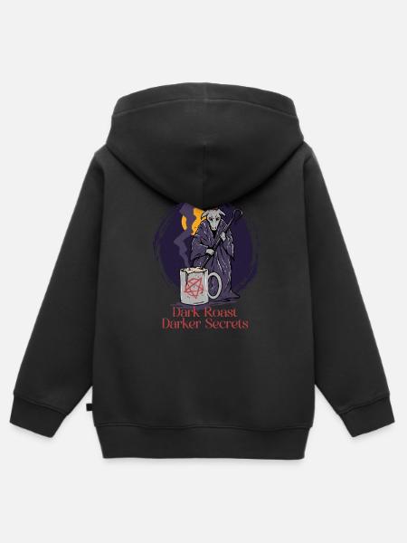 Okkultismus Dämonologie Tarot Kaffee - Kinder Premium Organic Zip Hoodie - Schwarz