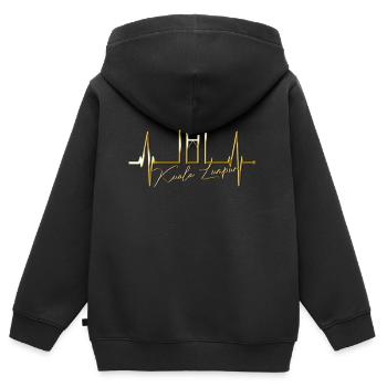Kuala Lumpur Skyline Herzschlag Malaysia Love KLCC - Kinder Premium Organic Zip Hoodie - Schwarz - Hinten - AI Model Kid Male (0cm)