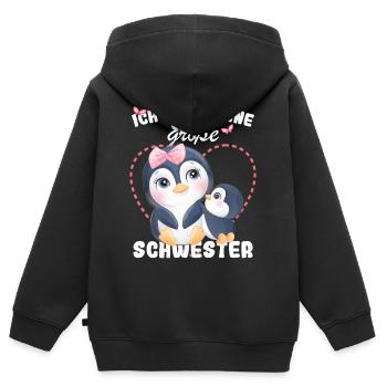 Nachwuchs Verkünden Ich Werde Große Schwester 2027 - Kinder Premium Organic Zip Hoodie - Schwarz - Hinten - AI Model Kid Male (0cm)