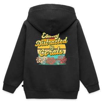 Coral Growers Easily Distracted By Corals - Kids Premium Organic Zip-up Hoodie - black - Back - AI Model Kid Male (0cm)
