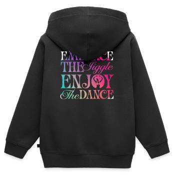 Danse orientale Danseuse orientale Embrace The Jiggle - Sweat Premium à capuche zippé enfant bio - noir - Dos - AI Model Kid Male (0cm)