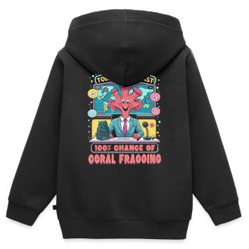 Coral Breeding 100% Chance Of Coral Fragging - Kids Premium Organic Zip-up Hoodie - black - Back - AI Model Kid Male (0cm)