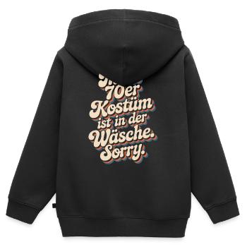 70er Jahre Kostüm Ist In Der Wäsche 70s Party 70er - Kinder Premium Organic Zip Hoodie - Schwarz - Hinten - AI Model Kid Male (0cm)