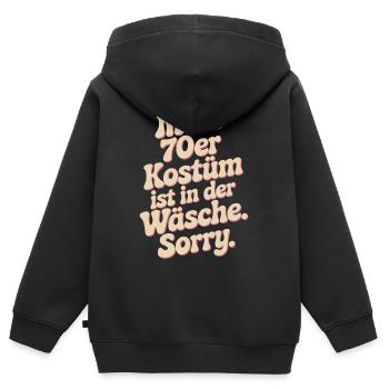 70er Jahre Kostüm Ist In Der Wäsche 70s Party 70er - Kinder Premium Organic Zip Hoodie - Schwarz - Hinten - AI Model Kid Male (0cm)