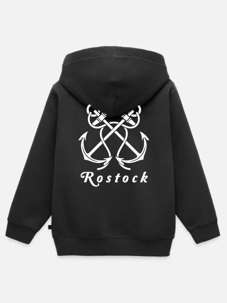 Rostock Ankerliebe - Kinder Premium Organic Zip Hoodie - Schwarz