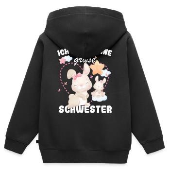 Nachwuchs Verkünden Ich Werde Große Schwester 2027 - Kinder Premium Organic Zip Hoodie - Schwarz - Hinten - AI Model Kid Male (0cm)