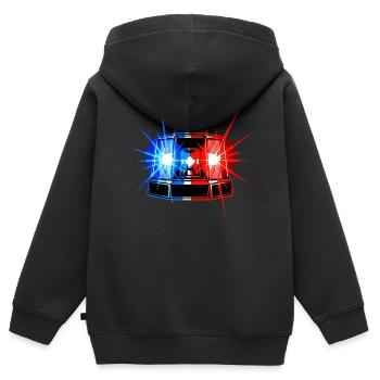 Blaulicht Sirene – Notfallwarnsystem - Kinder Premium Organic Zip Hoodie - Schwarz - Hinten - AI Model Kid Male (0cm)
