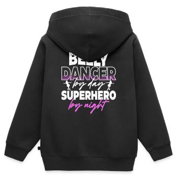 Danse orientale Danseuse orientale - Sweat Premium à capuche zippé enfant bio - noir - Dos - AI Model Kid Male (0cm)