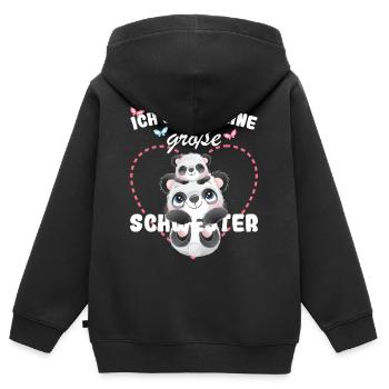 Nachwuchs Verkünden Ich Werde Große Schwester 2027 - Kinder Premium Organic Zip Hoodie - Schwarz - Hinten - AI Model Kid Male (0cm)