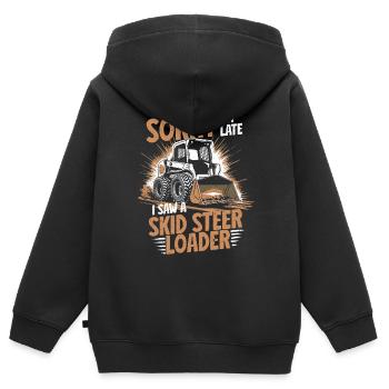 Opérateur de chargeuse compacte Chargeuse compacte - Sweat Premium à capuche zippé enfant bio - noir - Dos - AI Model Kid Male (0cm)