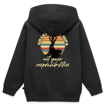 Danse orientale Danseuse orientale Secouez vos hanches - Sweat Premium à capuche zippé enfant bio - noir - Dos - AI Model Kid Male (0cm)