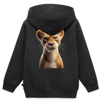 Lionne Lionne Maman Lionne Lionnes Maman Lions sauvages - Sweat Premium à capuche zippé enfant bio - noir - Dos - AI Model Kid Male (0cm)