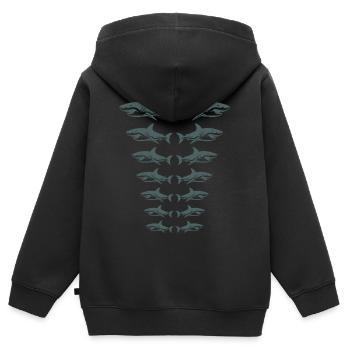 Sharks - Sweat Premium à capuche zippé enfant bio - noir - Dos - AI Model Kid Male (0cm)