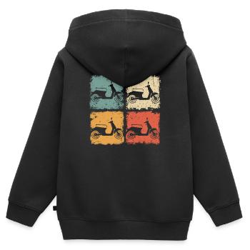 Vintage Scooter Moped For Scooter Driver - Kids Premium Organic Zip-up Hoodie - black - Back - AI Model Kid Male (0cm)