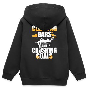 Stabhochsprung Clearing Bars Crushing Goals - Kinder Premium Organic Zip Hoodie - Schwarz - Hinten - AI Model Kid Male (0cm)