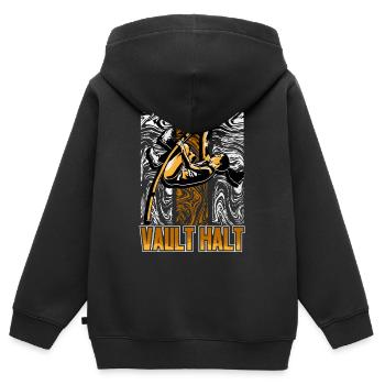 Stabhochsprung Stabspringer Vault Halt - Kinder Premium Organic Zip Hoodie - Schwarz - Hinten - AI Model Kid Male (0cm)