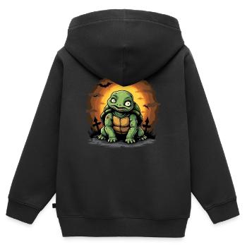 Zombie Schildkröte Halloween Schildkröte Liebhaber - Kinder Premium Organic Zip Hoodie - Schwarz - Hinten - AI Model Kid Male (0cm)