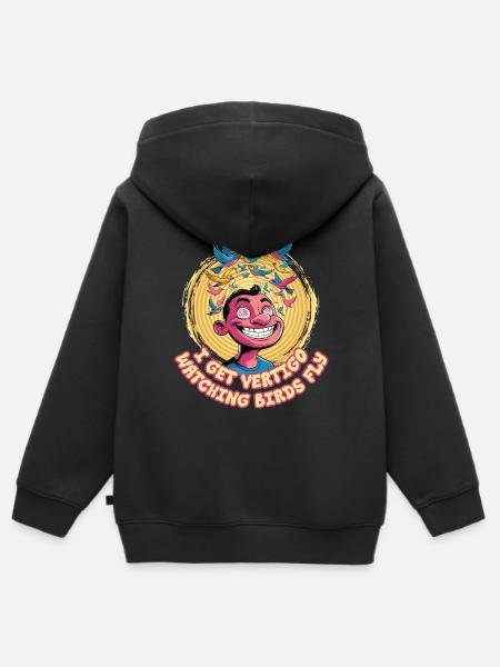 Akrophobie Höhenangst Schwindel - Kinder Premium Organic Zip Hoodie - Schwarz
