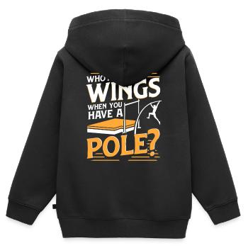Stabhochsprung Stabspringer Stabhochspringer - Kinder Premium Organic Zip Hoodie - Schwarz - Hinten - AI Model Kid Male (0cm)