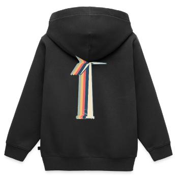 Windturbine Techniker Retro Line Art - Kinder Premium Organic Zip Hoodie - Schwarz - Hinten - AI Model Kid Male (0cm)