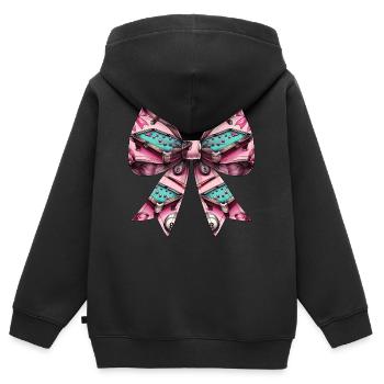 Coquette Bow Billard Pool Tisch Queue Kugeln - Kinder Premium Organic Zip Hoodie - Schwarz - Hinten - AI Model Kid Male (0cm)