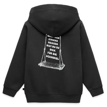 When all else fails - Kids Premium Organic Zip-up Hoodie - black - Back - AI Model Kid Male (0cm)