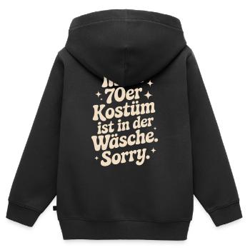 70er Jahre Kostüm Ist In Der Wäsche 70s Party 70er - Kinder Premium Organic Zip Hoodie - Schwarz - Hinten - AI Model Kid Male (0cm)