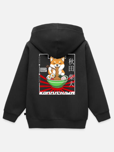 Japan Design Akita - Ramen - Kinder Premium Organic Zip Hoodie - Schwarz