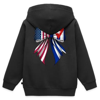 Coquette Schleife Cuba Roots Heritage Cuban Pride - Kinder Premium Organic Zip Hoodie - Schwarz - Hinten - AI Model Kid Male (0cm)