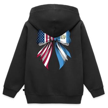 Boucle Coquette Racines Guatemala - Sweat Premium à capuche zippé enfant bio - noir - Dos - AI Model Kid Male (0cm)