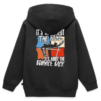 Le saut à la perche est une question de rebond - Sweat Premium à capuche zippé enfant bio - noir - Dos - AI Model Kid Male (0cm)