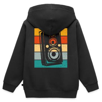 Lautsprecher Retro - Kinder Premium Organic Zip Hoodie - Schwarz - Hinten - AI Model Kid Male (0cm)