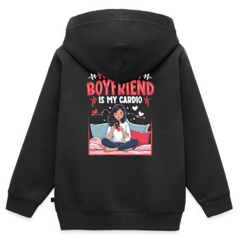 Fernbeziehung Missing My Boyfriend Is My Cardio - Kinder Premium Organic Zip Hoodie - Schwarz - Hinten - AI Model Kid Male (0cm)
