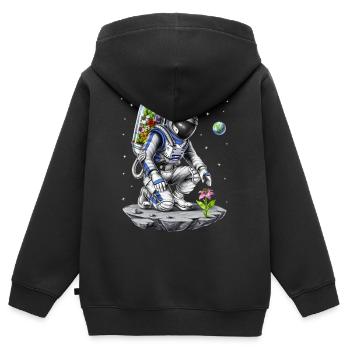 Weltraumastronaut Botaniker - Kinder Premium Organic Zip Hoodie - Schwarz - Hinten - AI Model Kid Male (0cm)