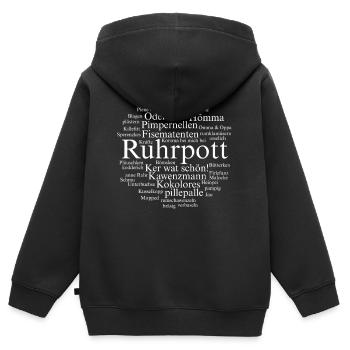 Ruhrpott Sprache Dortmund Bochum Hömma Ruhrdeutsch - Kinder Premium Organic Zip Hoodie - Schwarz - Hinten - AI Model Kid Male (0cm)