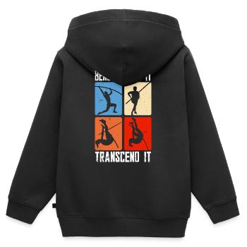 Pole vault Bend it send it transcend it - Kids Premium Organic Zip-up Hoodie - black - Back - AI Model Kid Male (0cm)