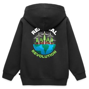 Umweltschützer Erneuerbare Energie - Kinder Premium Organic Zip Hoodie - Schwarz - Hinten - AI Model Kid Male (0cm)