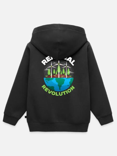 Umweltschützer Erneuerbare Energie - Kinder Premium Organic Zip Hoodie - Schwarz