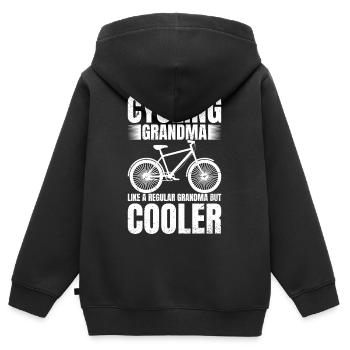 Cycling Grandma Bike Rider Cyclist Grandparent's  - Kinder Premium Organic Zip Hoodie - Schwarz - Hinten - AI Model Kid Male (0cm)