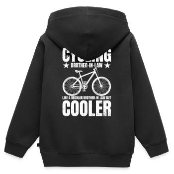 Cycling Brother-in-law Bike Rider Cyclist - Kinder Premium Organic Zip Hoodie - Schwarz - Hinten - AI Model Kid Male (0cm)