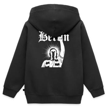 Art graphique de la résurrection de Berlin - Sweat Premium à capuche zippé enfant bio - noir - Dos - AI Model Kid Male (0cm)